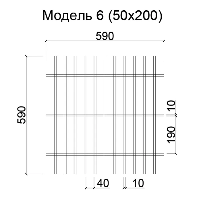 Подвесной потолок Грильято Нестандартная ячейка Модель 6 ячейка 50х200 мм, цвет белый — А-Строй Крым