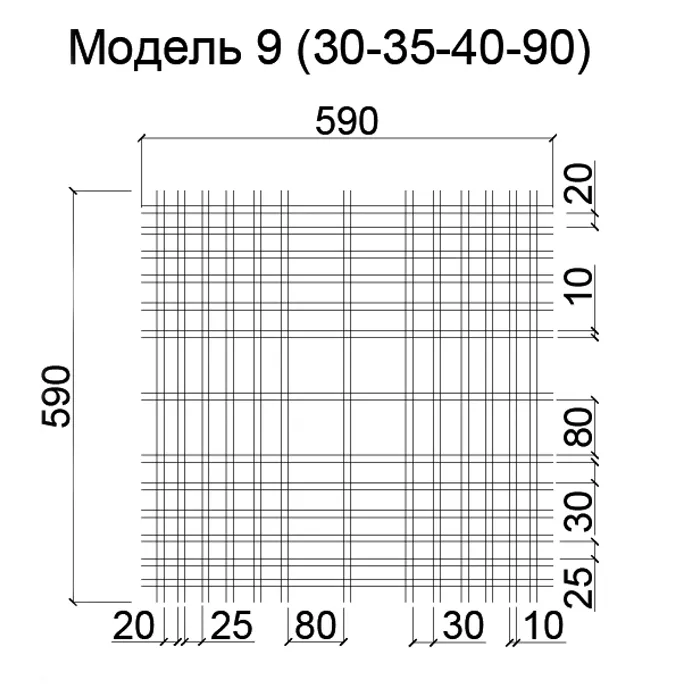 Подвесной потолок Грильято Нестандартная ячейка Модель 9 ячейка 30х35х40х90 мм, цвет белый — Текстура дерева — А-Строй Крым
