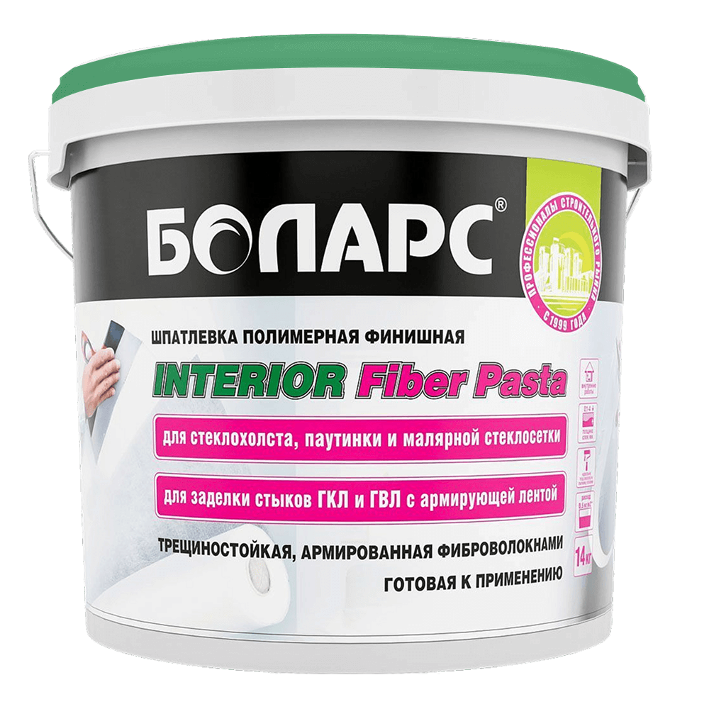 Шпатлевка для стеклохолста Interior Fiber Pasta — 14 кг