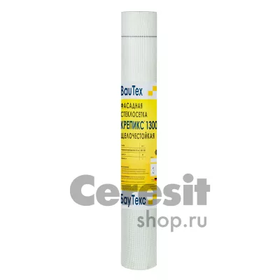 Фото серии Сетка фасадная щёлочестойкая БауТекс Крепикс 1300 (120 г/м 2 50 м 2 ); фасовка и цвет указаны в характеристиках