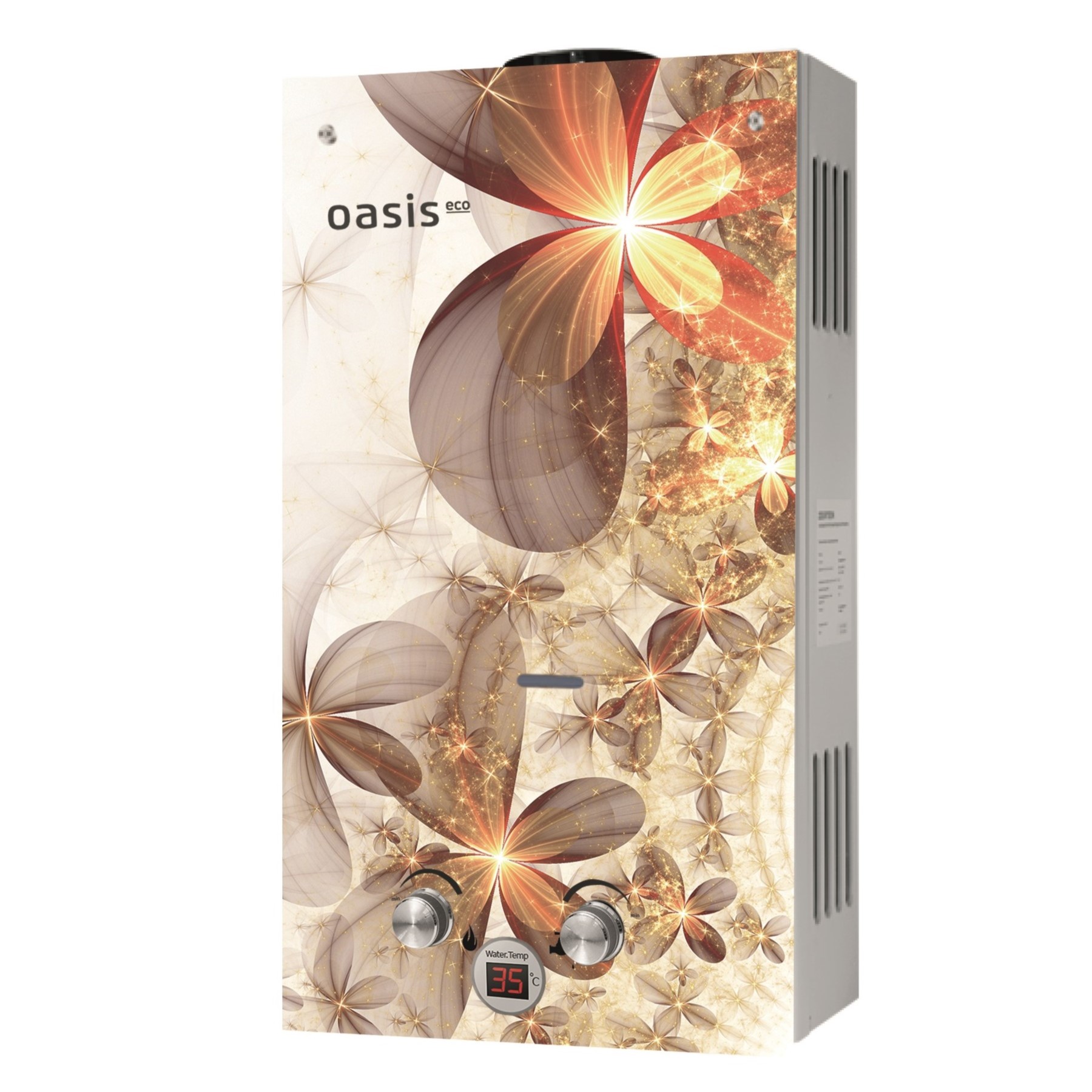 Газовый проточный водонагреватель Oasis Eco со стеклянной панелью/GLASS B-24 (D)