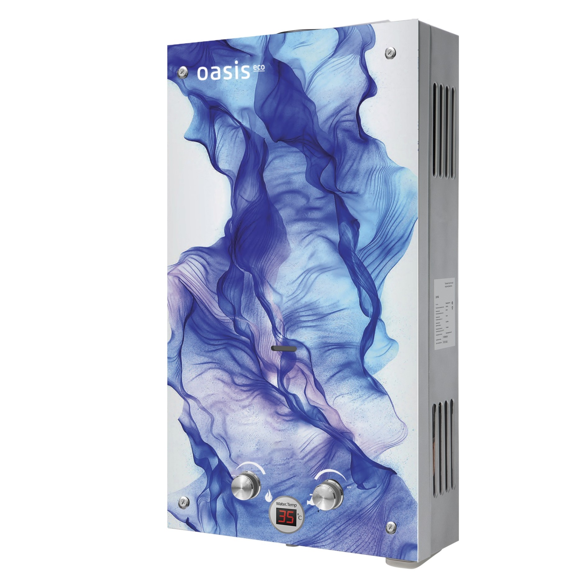 Газовый проточный водонагреватель Oasis Eco со стеклянной панелью/GLASS D-24 (D)