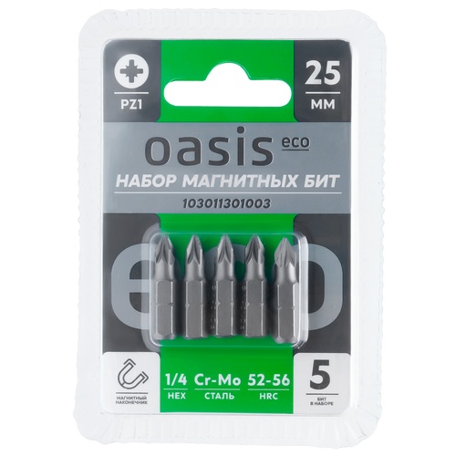 Набор бит магнитных Oasis Eco PZ1x25 Cr-Mo 5 шт 103011301003