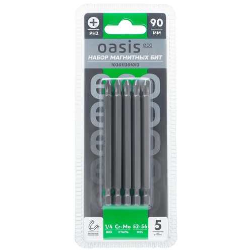 Набор бит магнитных Oasis Eco PH2x90 Cr-Mo 5 шт 103011301013