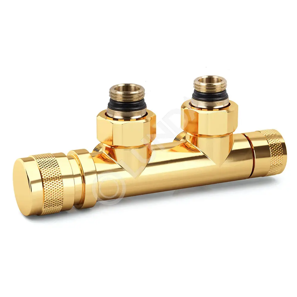 Узел угловой SR Rubinetterie для нижнего подключения 1/2"x3/4", цвет золото, SR Rubinetterie 0694-1500D0E0