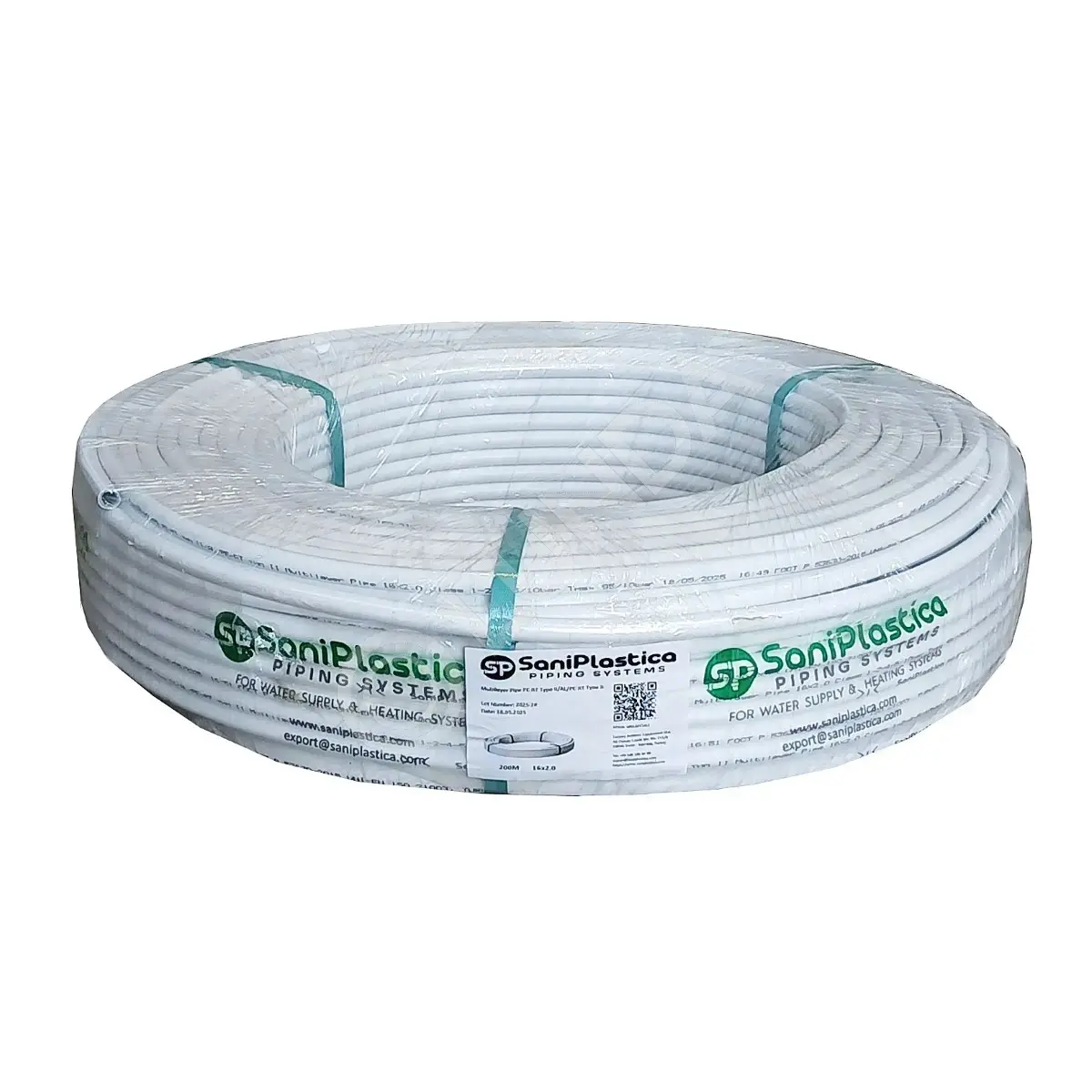 Труба металлопластовая PE-RT тип II/AL/PE-RT тип II 16x2.0 (200 м),Saniplastica MB1A0216L2