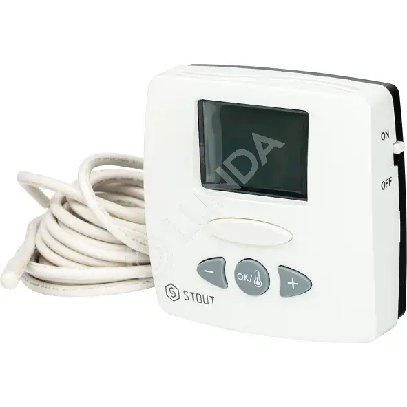 Термостат комнатный электронный WFHT-LCD. С выносным датчиком, STOUT STE-0002-000015