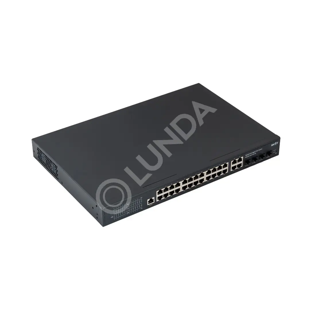 Коммутатор SKAT PoE-M-24G-4G-4S управляемый L2+ коммутатор PoE Plus, 400Вт, порты: 24-Ethernet, 4-Uplink, 4-SFP, Бастион 4092