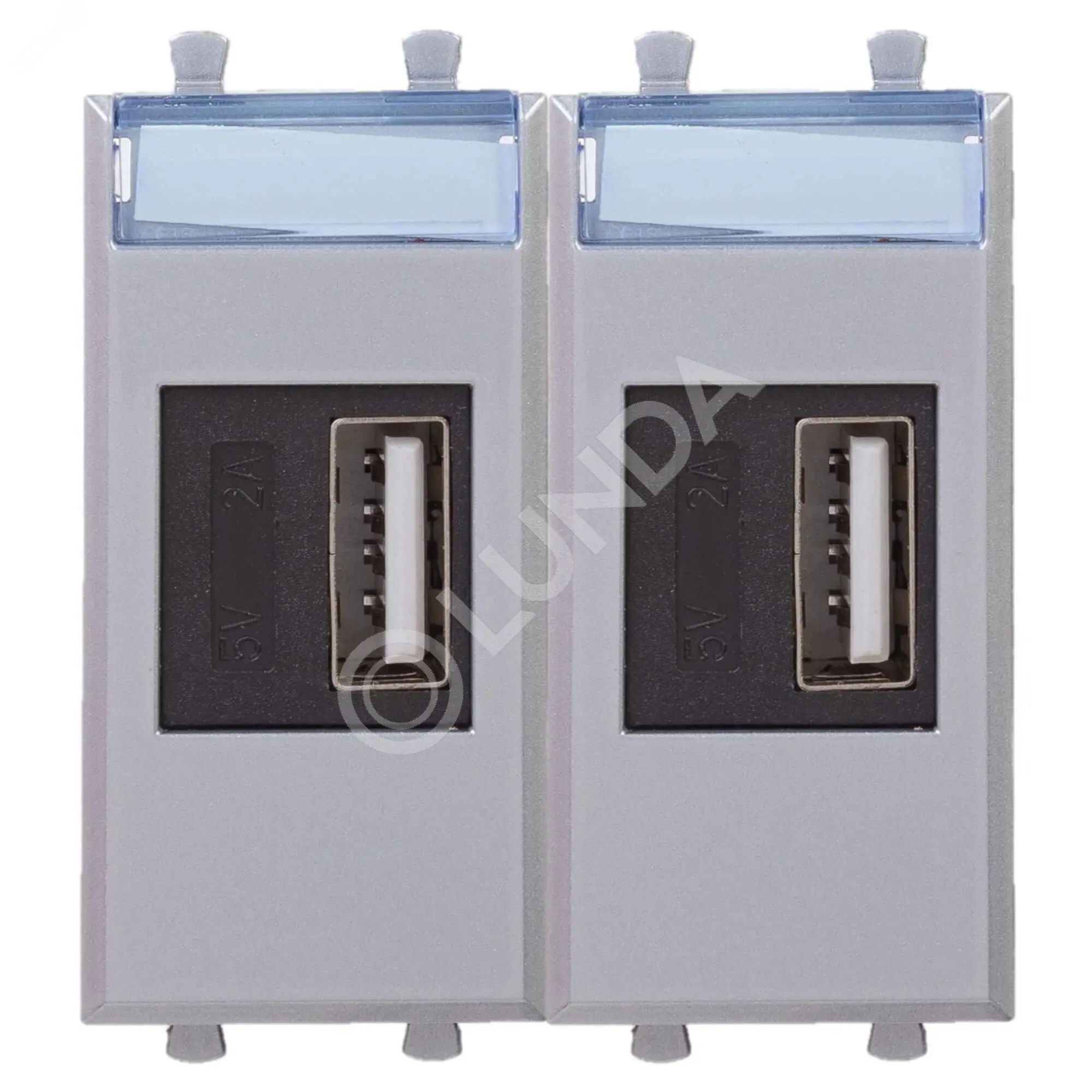 Зарядное устройство USB модульное, Avanti, Закаленная сталь, 2модуля, DKC 4404542