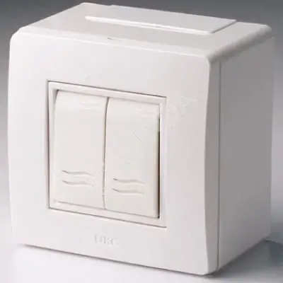 Коробка в сборе с 2-клавишным выключателем, коричневая, DKC 10001B