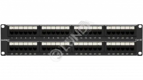 Патч-панель 192UCAT5E 48 портов RJ45 неэкранированная, DKC RN5PPU242
