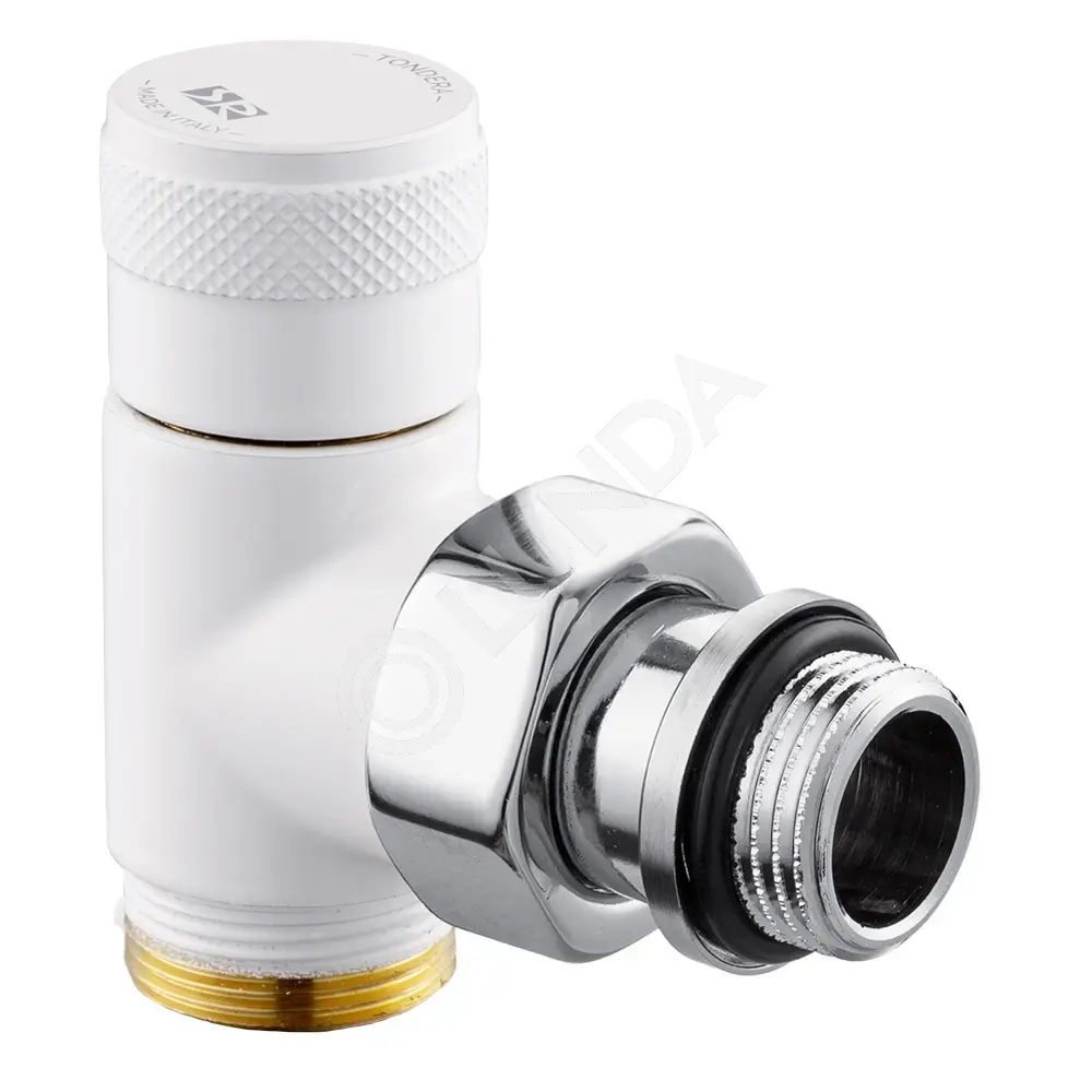 Угловой запорный вентиль SR Rubinetterie Tondera 1/2"х3/4" E, цвет белый, SR Rubinetterie 0673-1500VCEA