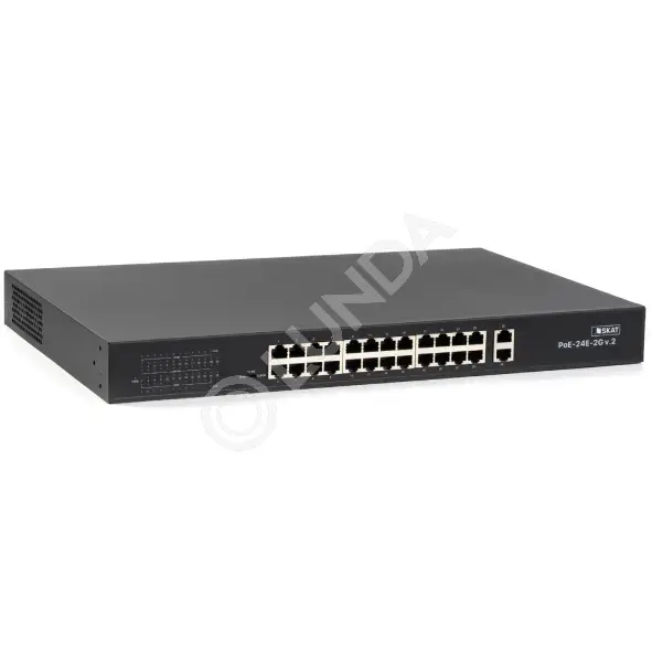 Коммутатор PoE Plus PoE-24E-2G v.2, мощность 250Вт, порты: 24-Ethernet, 2-Uplink, SKAT 4077