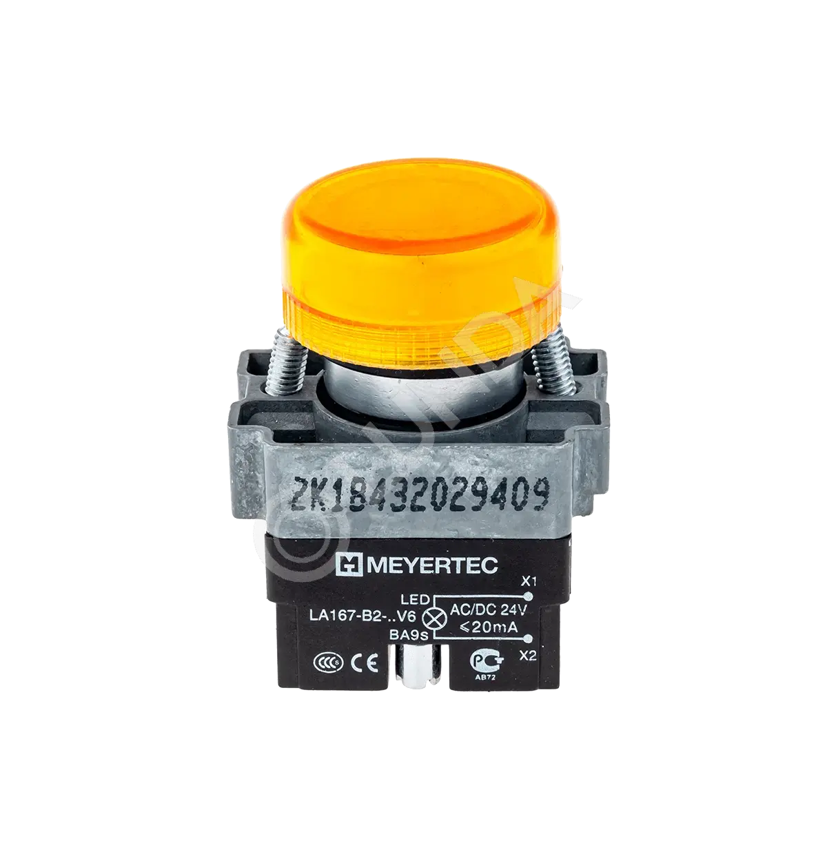 Сигнальная лампа в сборе, желтый, 24V AC/DC, мет. MTB2-BV615, ОВЕН 43347