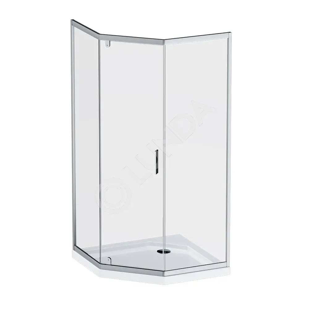 Душ ограждение 5-corner Pivot 90x90, Gem, стекло+алюминий, прозрач+хром мат, AM.PM W90G-405-090MT