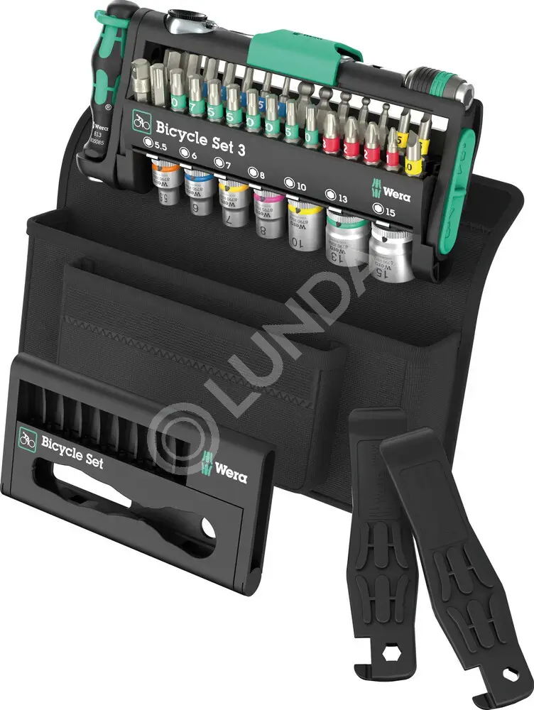 Набор бит и головок с трещоткой Bicycle Set 3, 41 пр., 1/4", набор велосипедиста, Wera WE-004187 — wera
