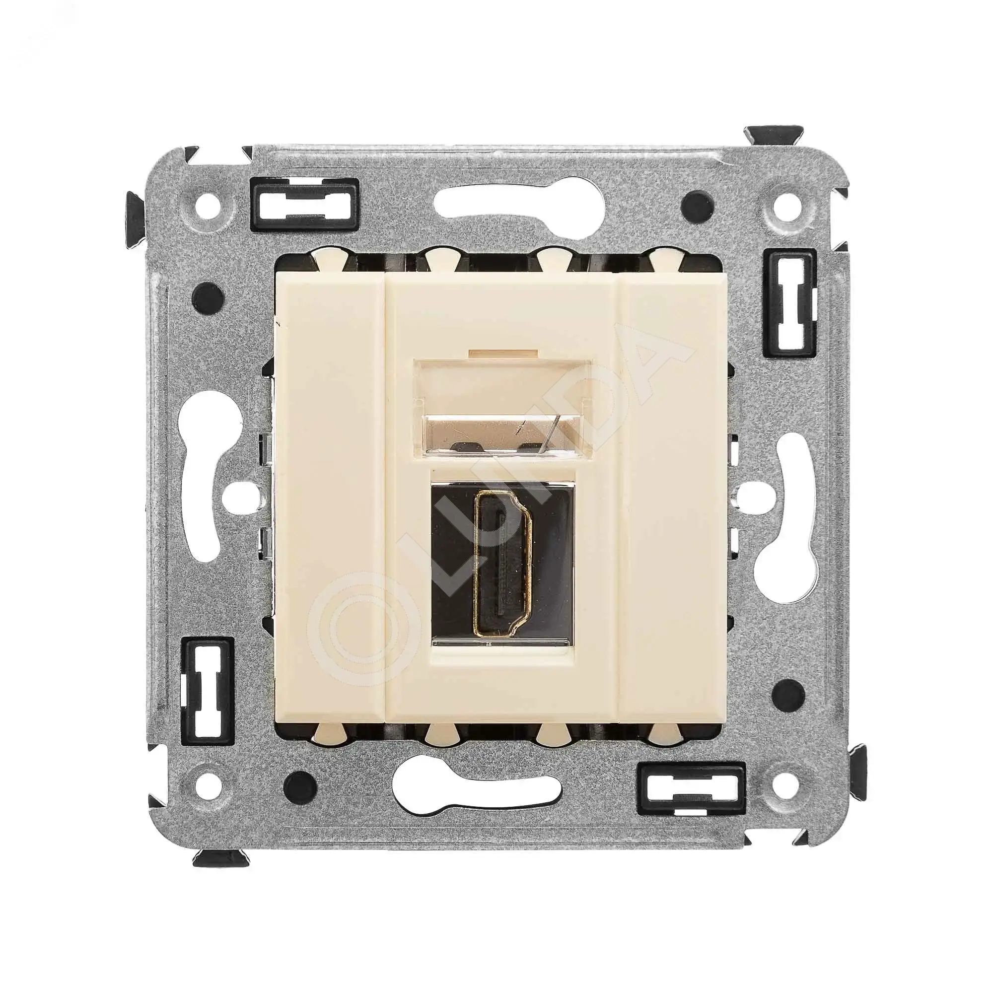 Розетка HDMI одинарная в стену, тип А-А, Avanti, Ванильная дымка, DKC 4405253