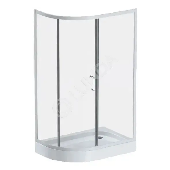 Душевое ограждение 120x80 см, без поддона Like хром, асимметрия, AM.PM W83UG-302U120MT