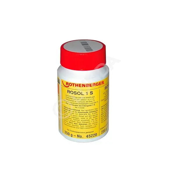 Пастообразный флюс ROSOL 1S, пластик.банка, 250 г. Rothenberger 45220