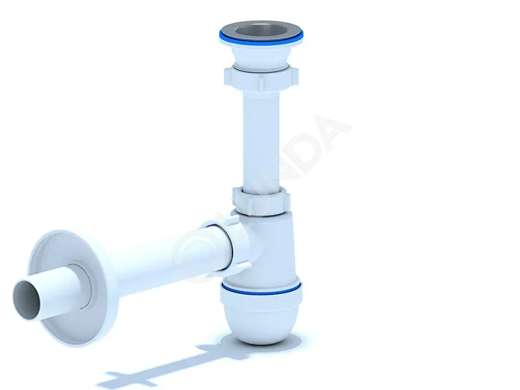 Сифон для мойки 1 1/2″ 40 с прямой трубой 40 мм, АНИ Пласт C0104