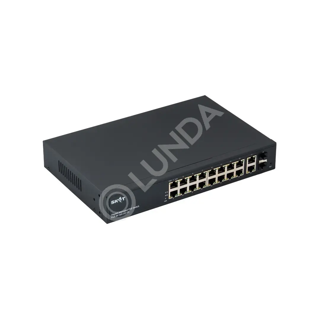 Коммутатор SKAT PoE-M-16G-2G-2S управляемый L2+ коммутатор PoE Plus, 300Вт, порты: 16-Ethernet, 2-Uplink, 2-SFP, Бастион 4091