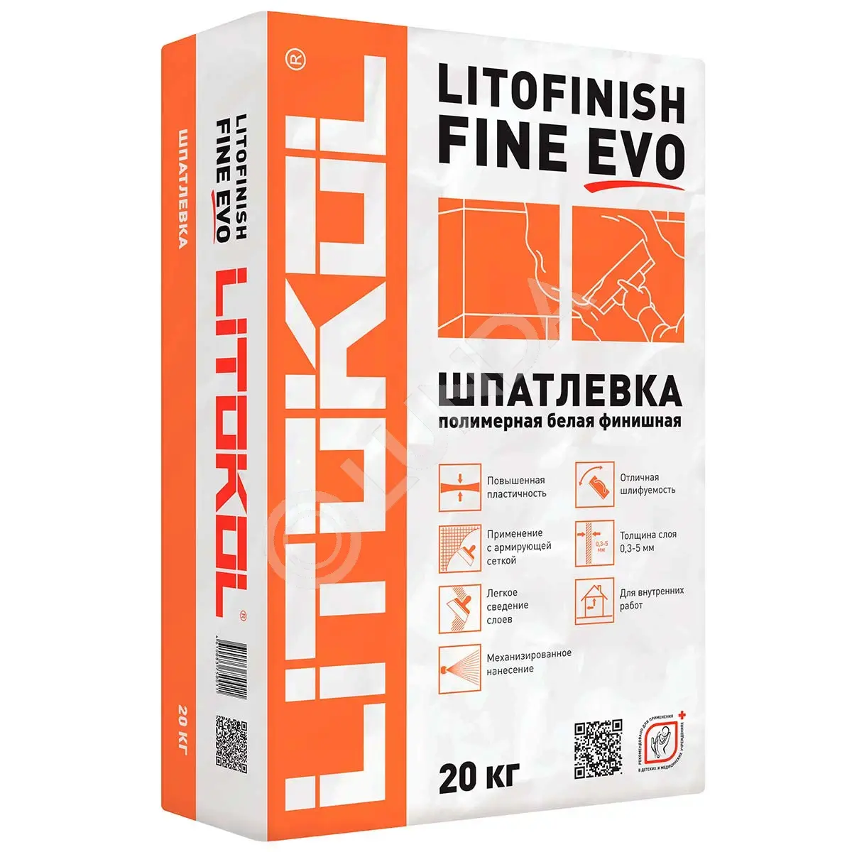 Финишная шпаклевка LITOFINISH FINE 20 кг, Litokol 29110