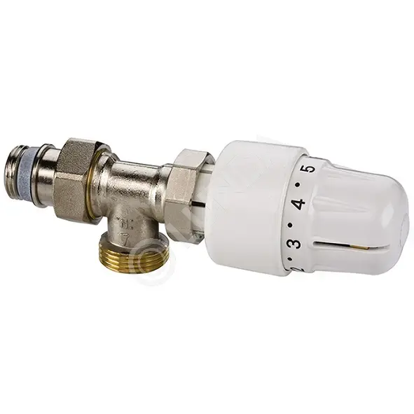 Термостатический клапан 1/2" НР-ВР, угловой, серия RTL, с термоголовкой, Flamco F11883