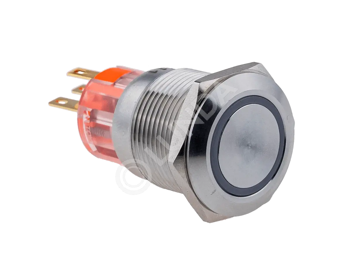 Кнопка IP67, с подсветкой, зеленая, с фиксацией, 1NO+1NC, 24В AC/DC, MT67-F24G11, ОВЕН 107342