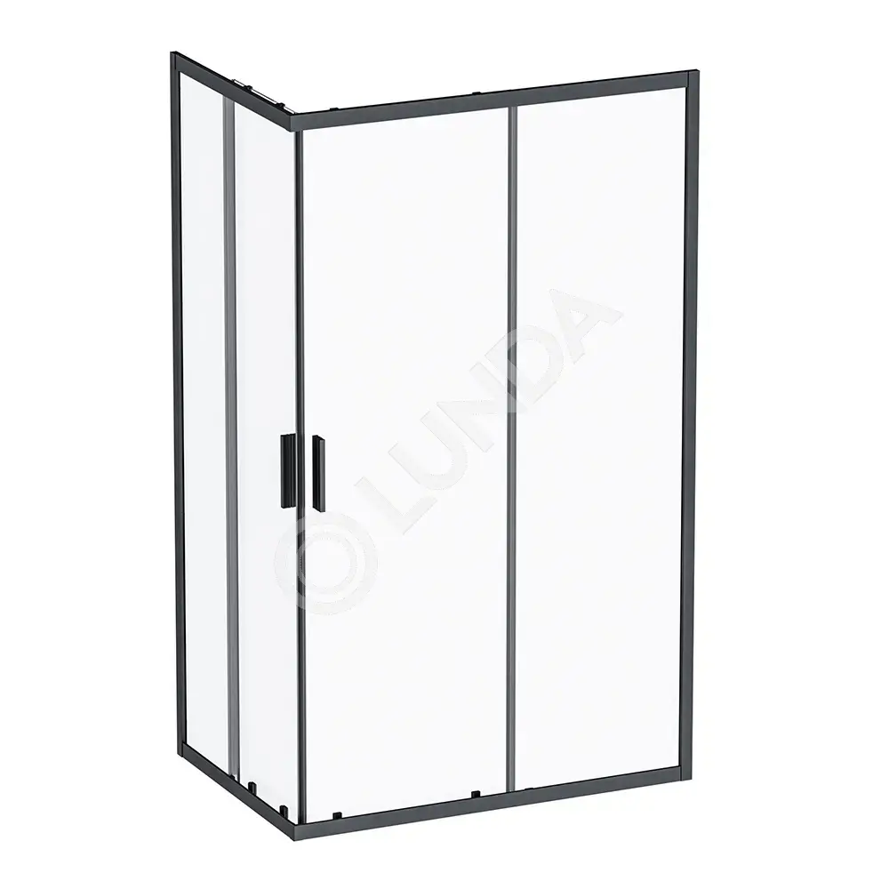 Душ ограждение 120x80, Gem S, стекло+алюминий, чёрный, AM.PM W93G-404-120280-BT
