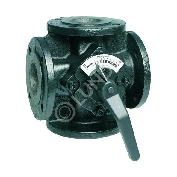 Клапан 4-ходовой поворотный, PN6, DN100, Kvs160, 2…130 °C, фланцевый, Honeywell ZR100FA