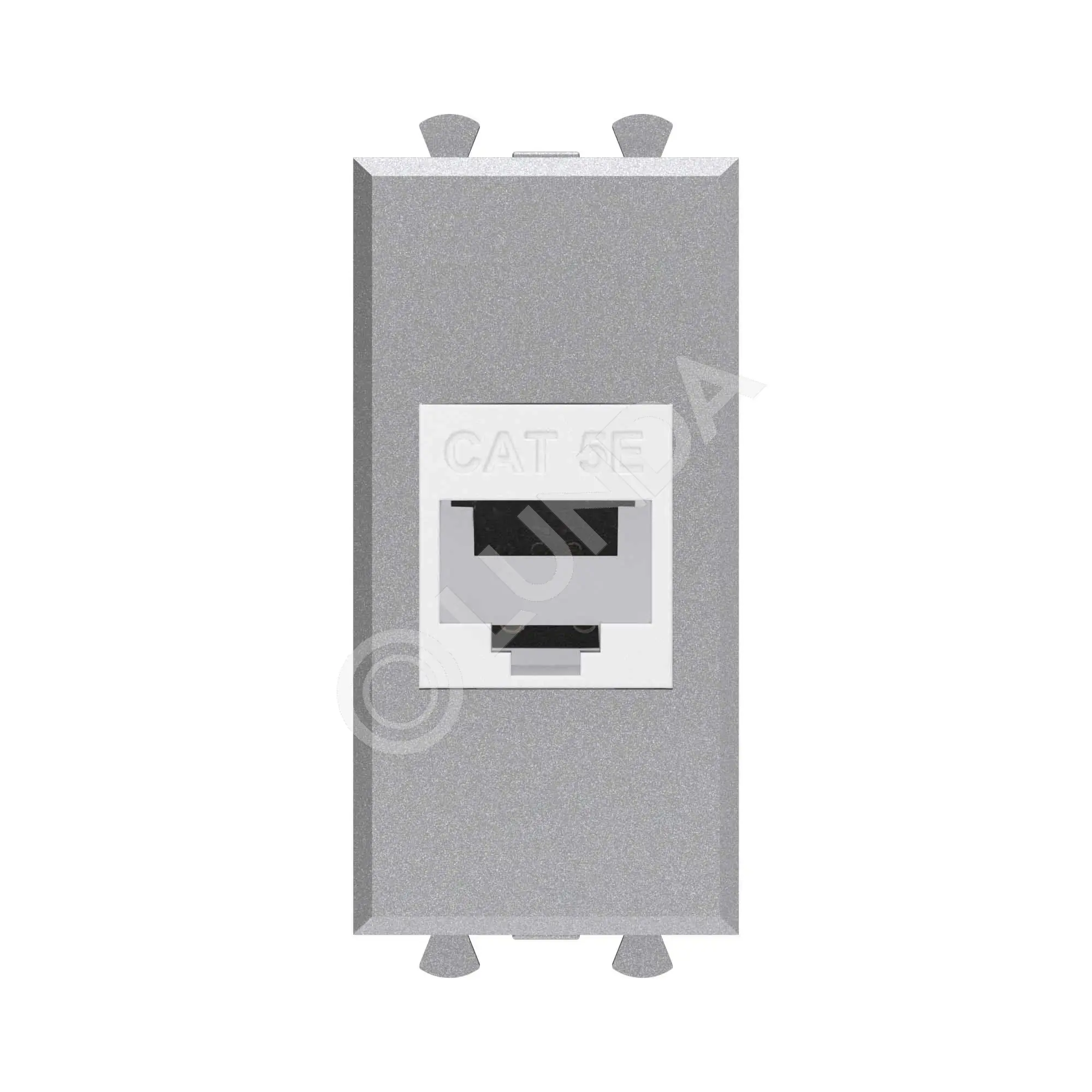 Розетка компьютерная RJ-45 без шторки модульная, кат.5е, Avanti, Закаленная сталь, 1 модуль, DKC 4404661