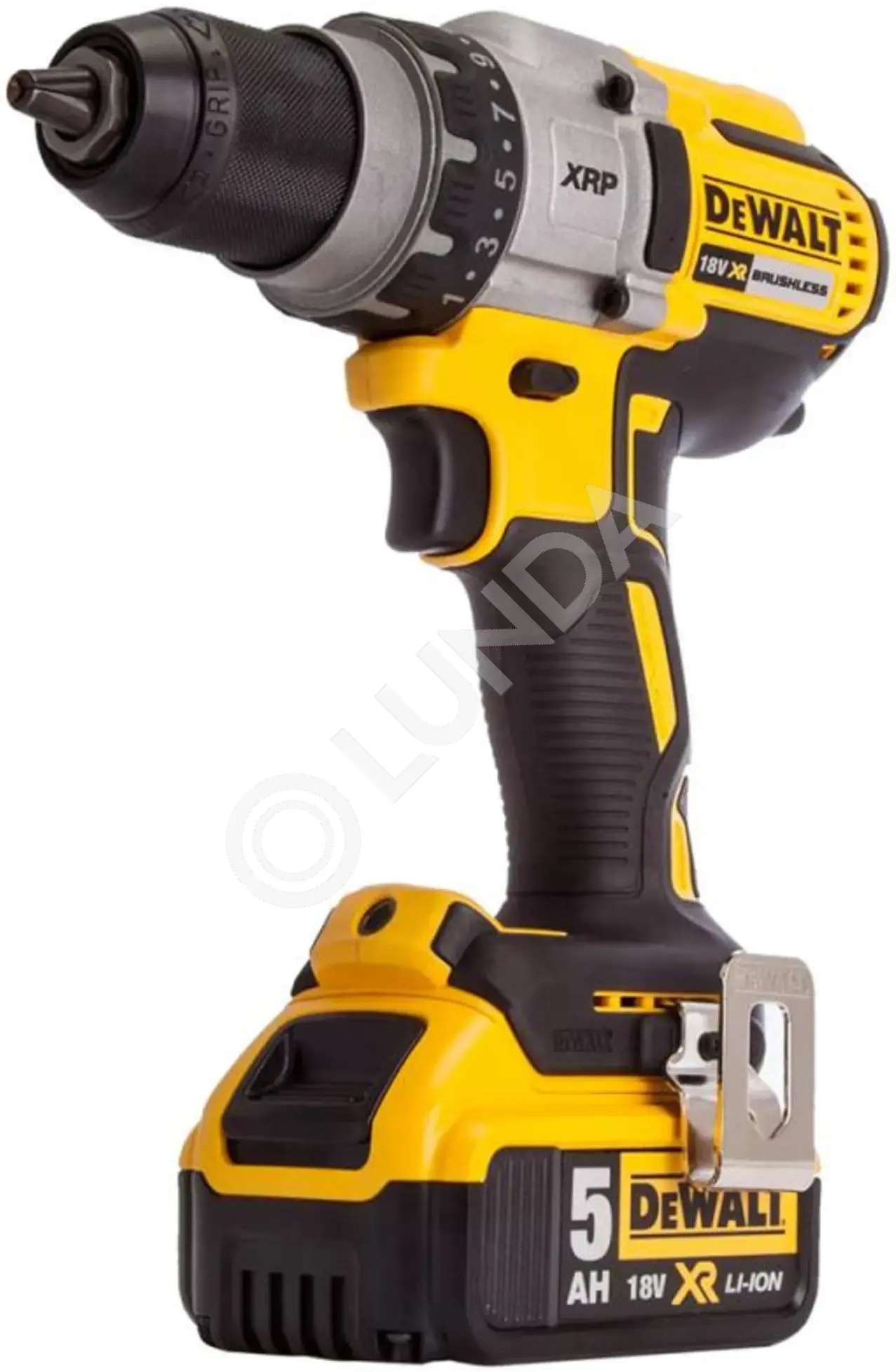Дрель-шуруповерт DeWalt DCD991P2-QW, аккум. 18В/5Ач, бесщет., 650-2000 об/мин, 95Нм, 2АКБ, ЗУ, кейс, DeWalt DCD991P2-QW