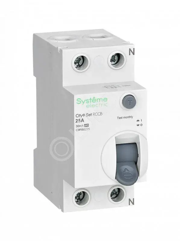 Выключатель дифференциального тока (УЗО) 2п 25А 30мА тип A City9, Systeme Electrict 230В, Systeme Electric C9R68225