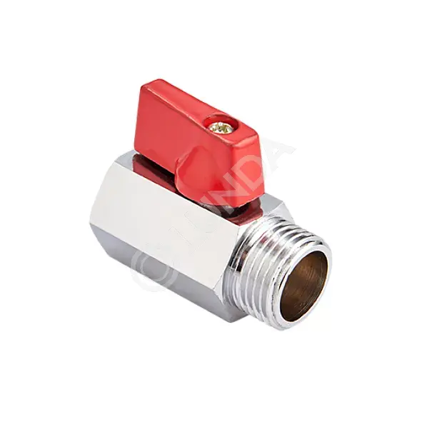 Шаровой кран латунный 1/2" ВР-НР, мини, MVI BV.466.04
