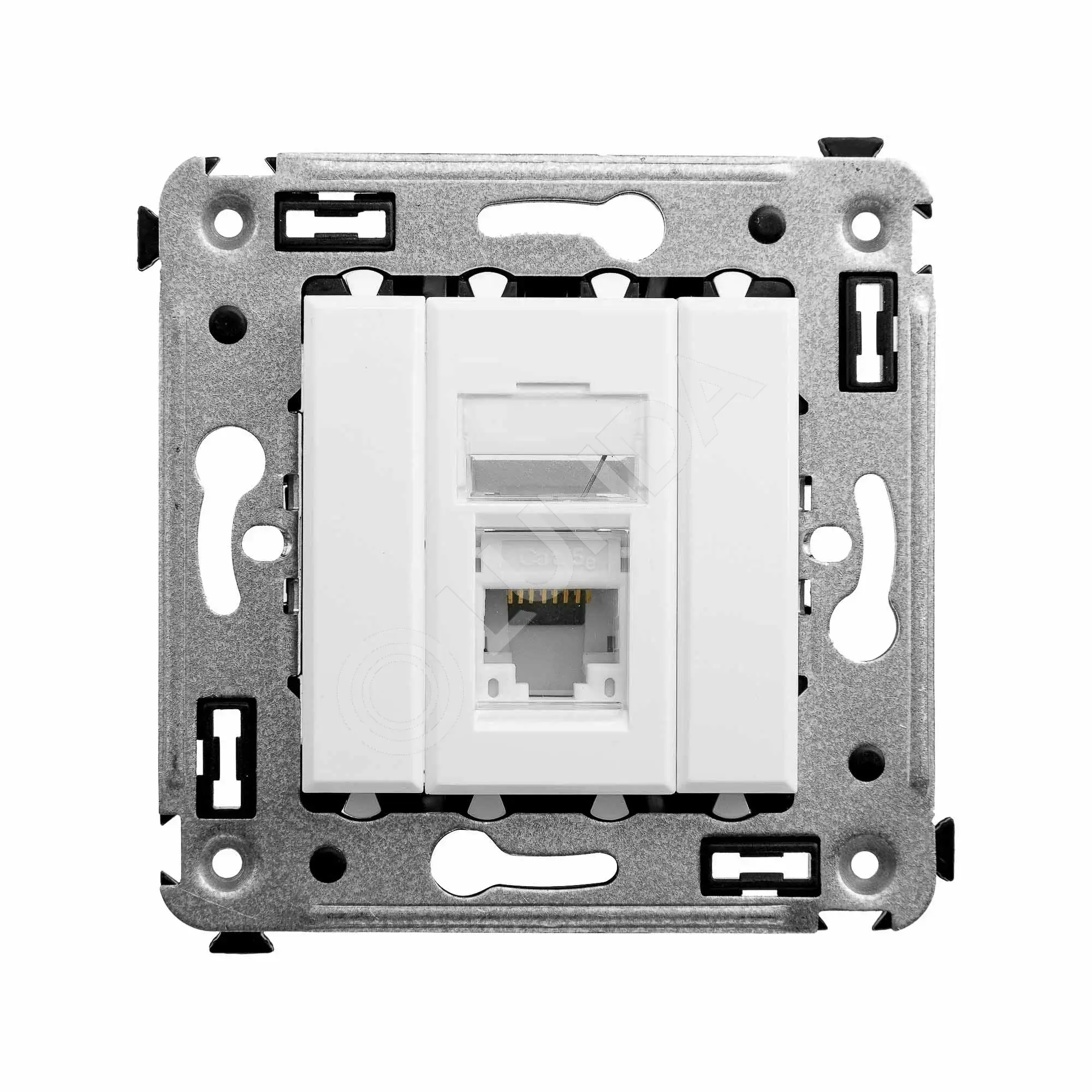 Розетка компьютерная RJ-45 в стену, кат.5e одинарная, Avanti, Белое облако, DKC 4400463