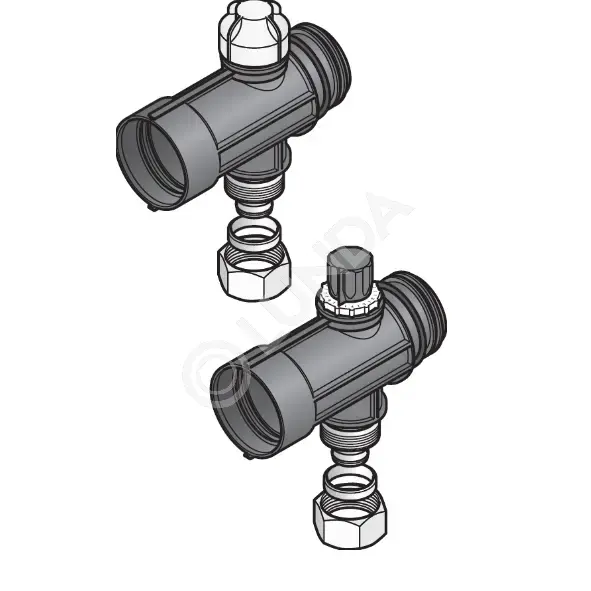 Сегмент промышленного коллектора Magna 1 1/2" с клапаном и адаптером для трубы 25х2,3 мм (комплект 2 шт), Usystems 1135792