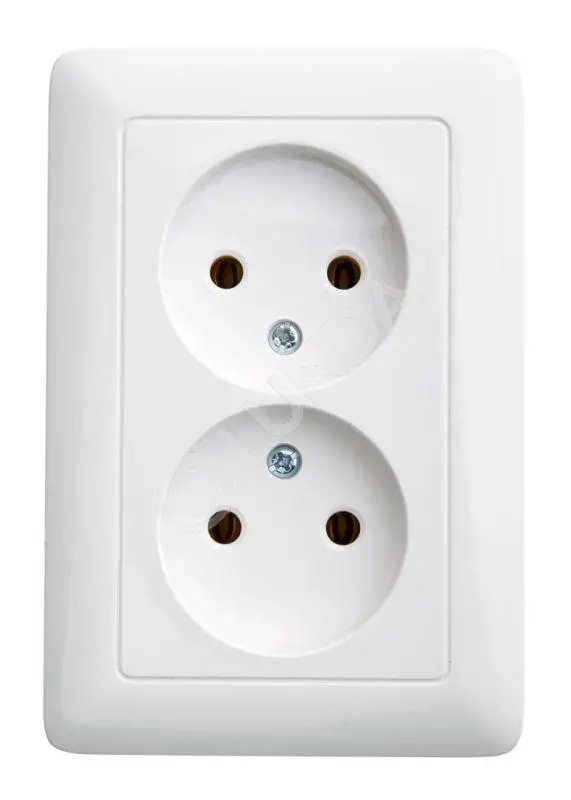 Розетка 2-м СП Хит 16А IP21 250В без заземл. без защ. шторок бел., Systeme Electric RS16-235-B