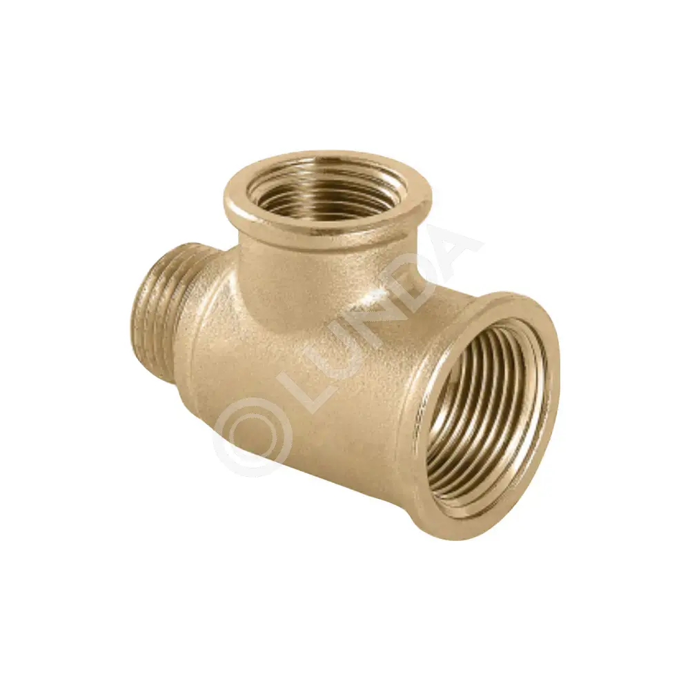 Тройник переходной латунный 3/4" ВР х 3/4" ВР х 1/2" НР, Valfex VF.134.L.034.034.012