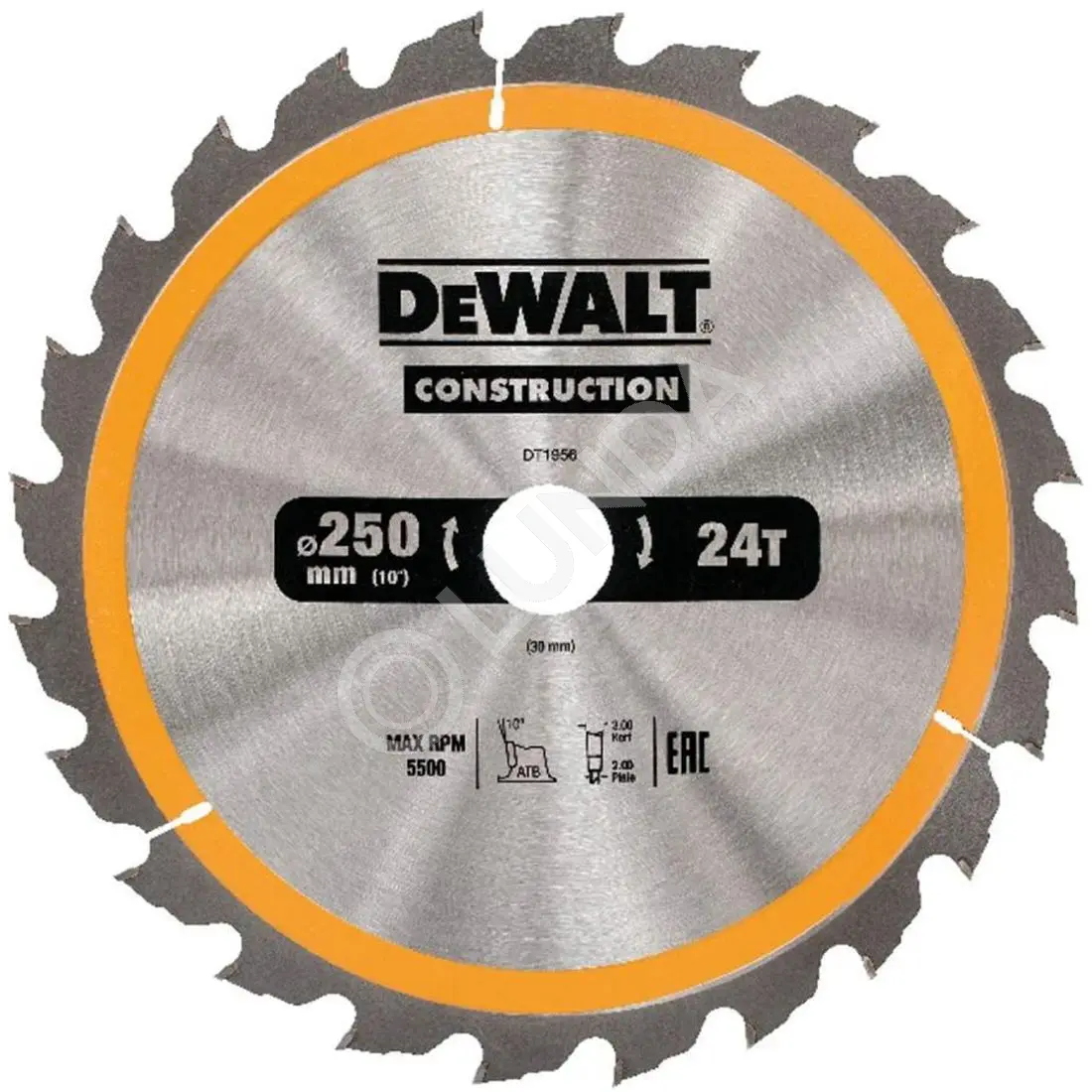 Диск пильный DeWalt DT1956-QZ, 235х30мм, 40 зубьев, сталь/твердый сплав, дерево/пластик, быстрый/чистый рез, DeWalt DT1956-QZ