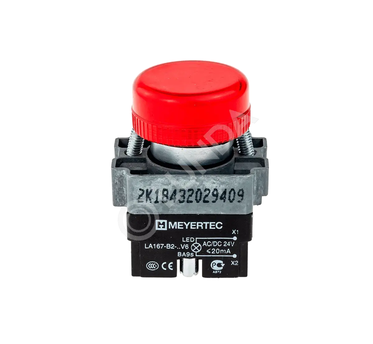 Сигнальная лампа в сборе, красный, 24V AC/DC, мет. MTB2-BV614, ОВЕН 43346