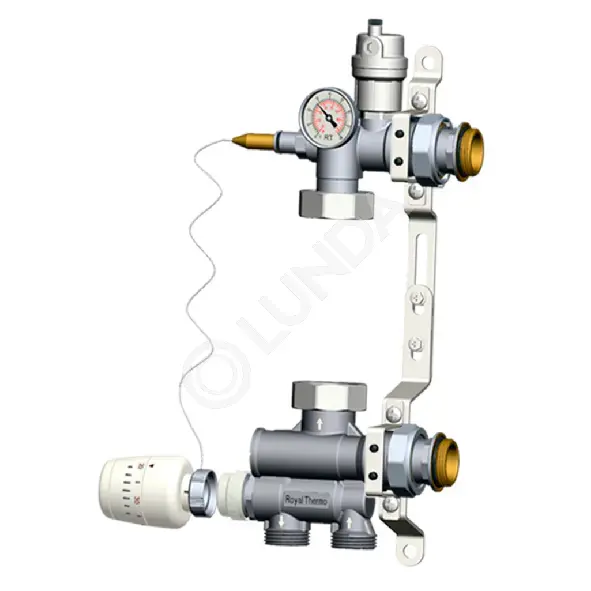 Узел смесительный RoyalMix Optimal без насоса 1", 20 кВт, латунь, Royal Thermo RTO 14.183