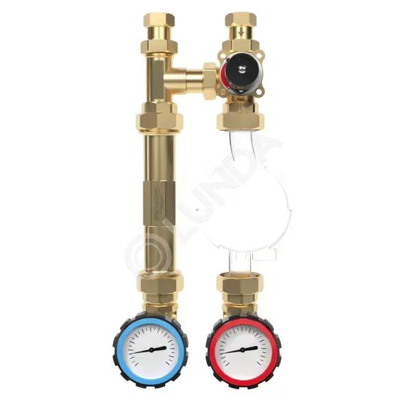Насосная группа NGSS-20C (латунь, 3/4, 90 мм, поворотный смеситель Wester KVs 6.3), Gidruss NG 20050 26