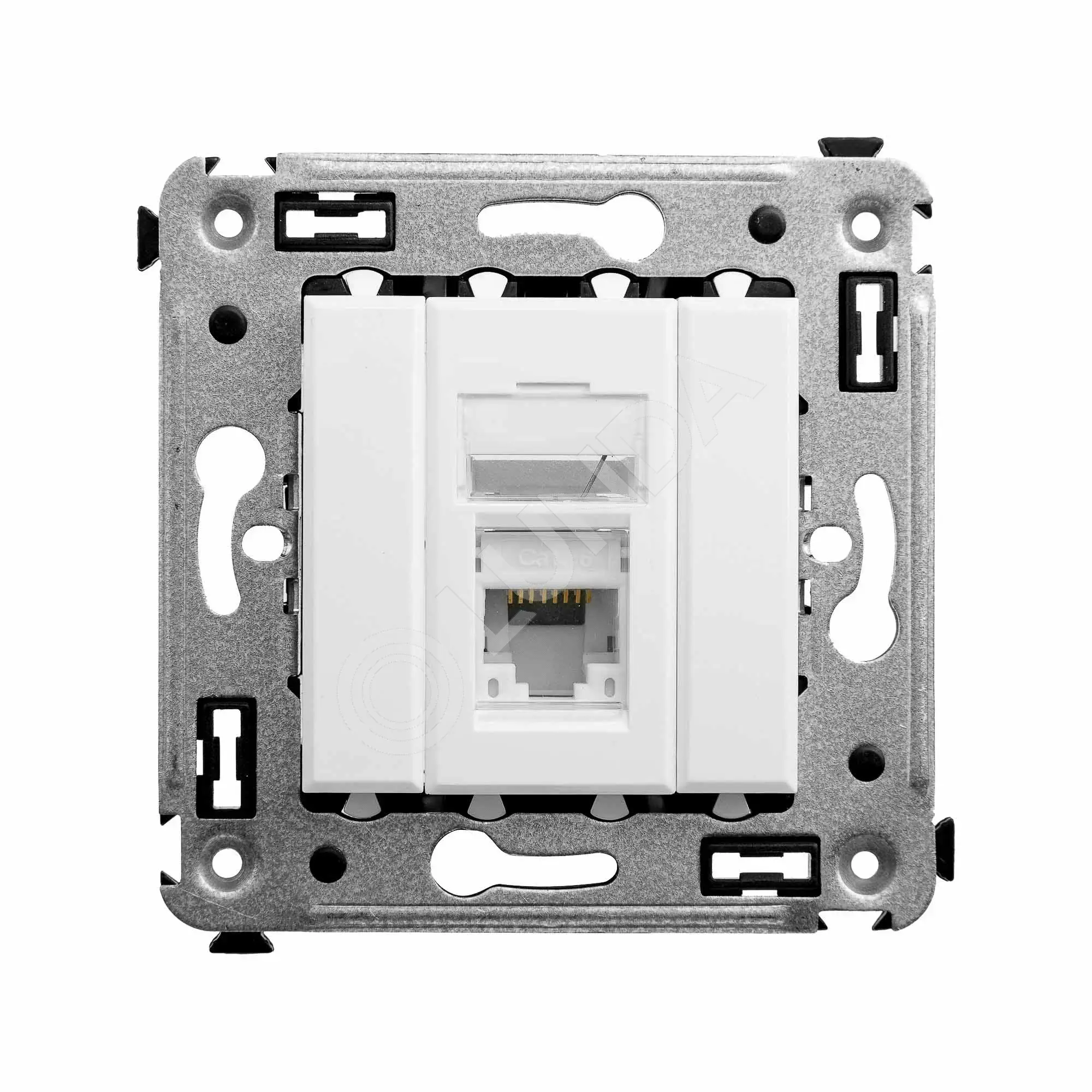 Розетка компьютерная RJ-45 в стену, кат.6 одинарная, Avanti, Белое облако, DKC 4400293