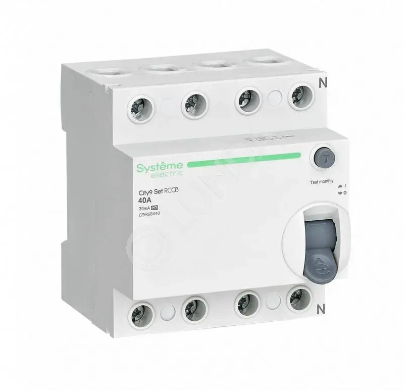 Выключатель дифференциального тока (УЗО) 4п 40А 30мА тип A City9, Systeme Electrict 400В, Systeme Electric C9R68440