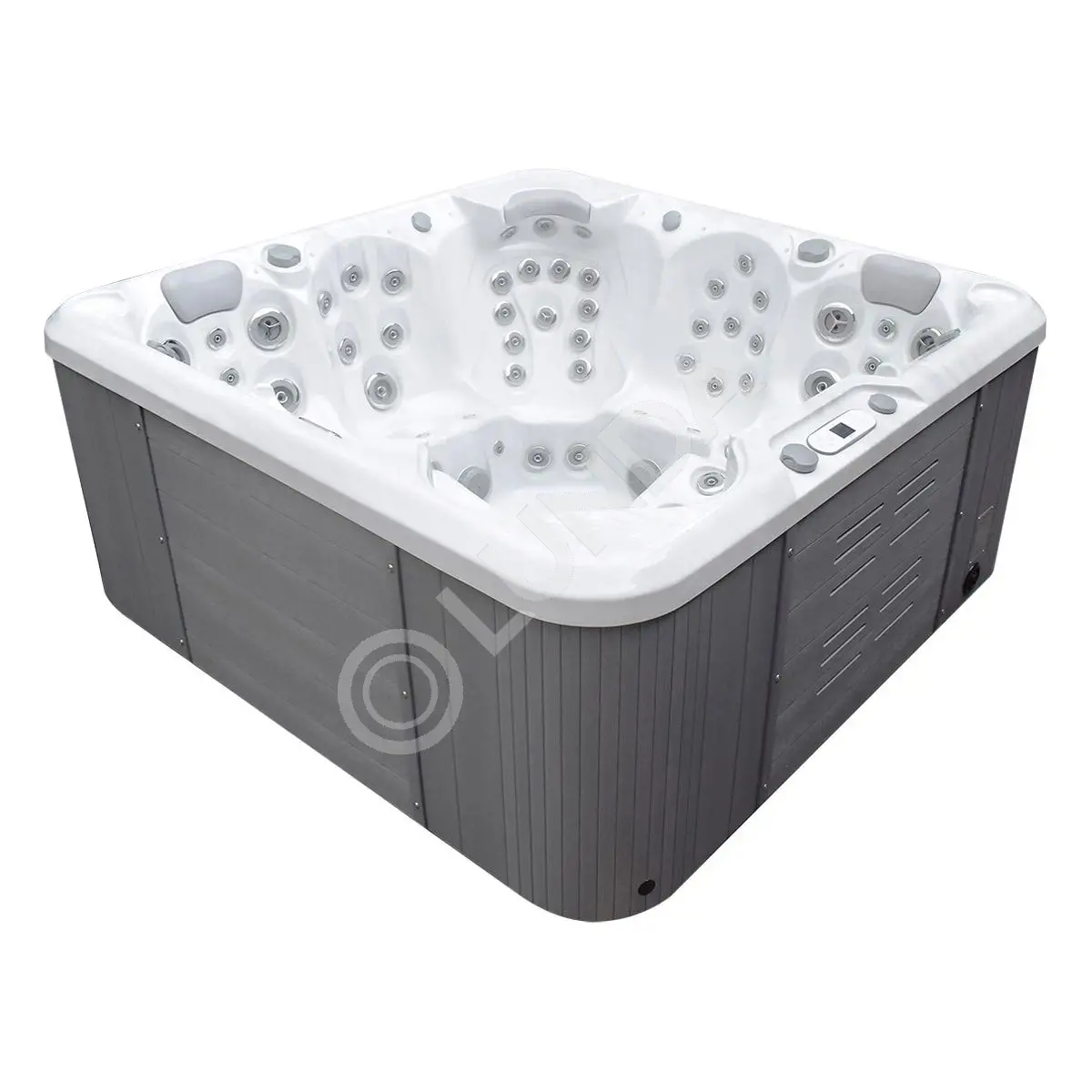 Гидромассажный бассейн IQUE Dreamline-II 2200-II-DD-BPM (WiFi+MICROSILK) (220х220х96 см), Brushedwalnut, Aquaviva 24733