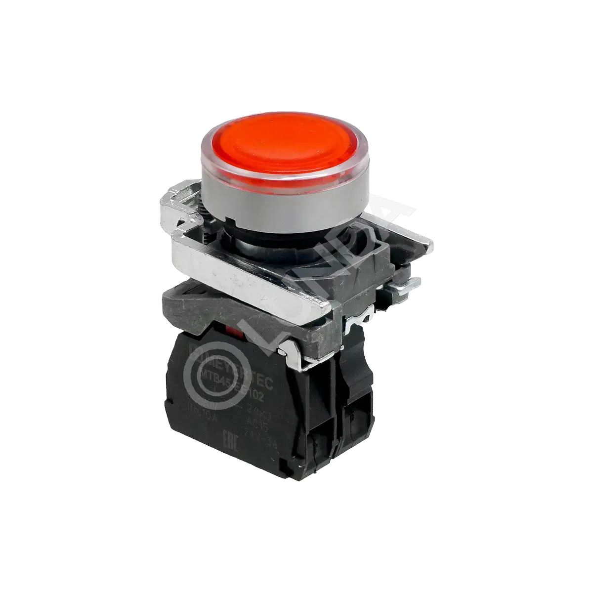 Кнопка красная с подсветкой, 1NС, 24V AC/DC, IP65, металл MTB4-BW34721, ОВЕН 137166