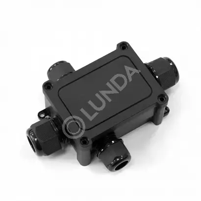 Распределительная коробка 4-вводная IP68 ПА66 40А 450В d5-14 мм 135х96х42 черная Промрукав PR08.13149