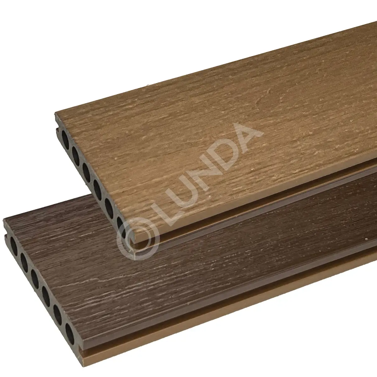 Террасная доска ДПК Co-Extrusion двусторонняя Грецкий Орех/Тик 135x23x3600мм, Aquaviva 35387