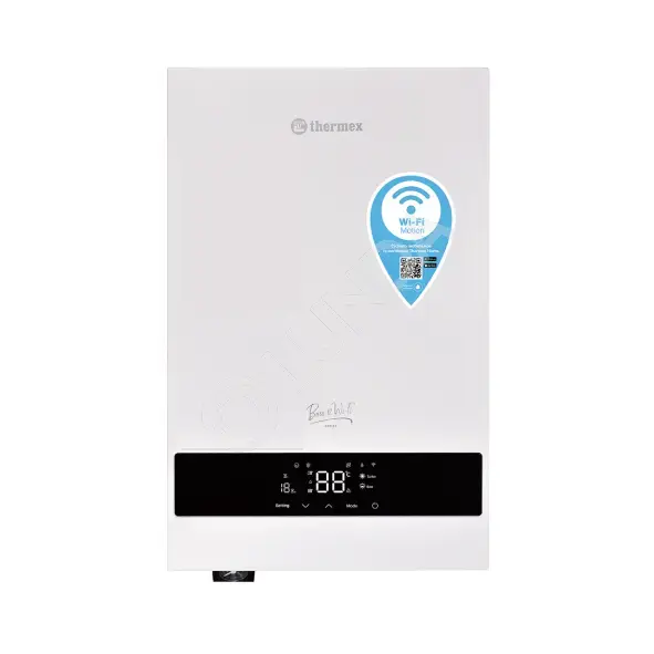 Электрический настенный котел Boss 12 Wi-Fi White, 2/4/6/8/10/12 кВт, 120 м2, 0,3 мПа, 390х236х600 мм, Thermex 511 704