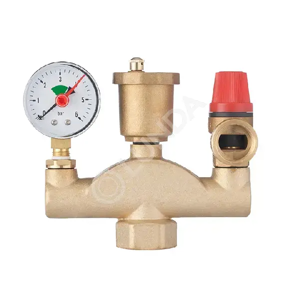 Группа безопасности котла 1"-3/4", предохр. клапан -3 бар, Рmax-10бар, Тmax-120°С, Unipump 43580